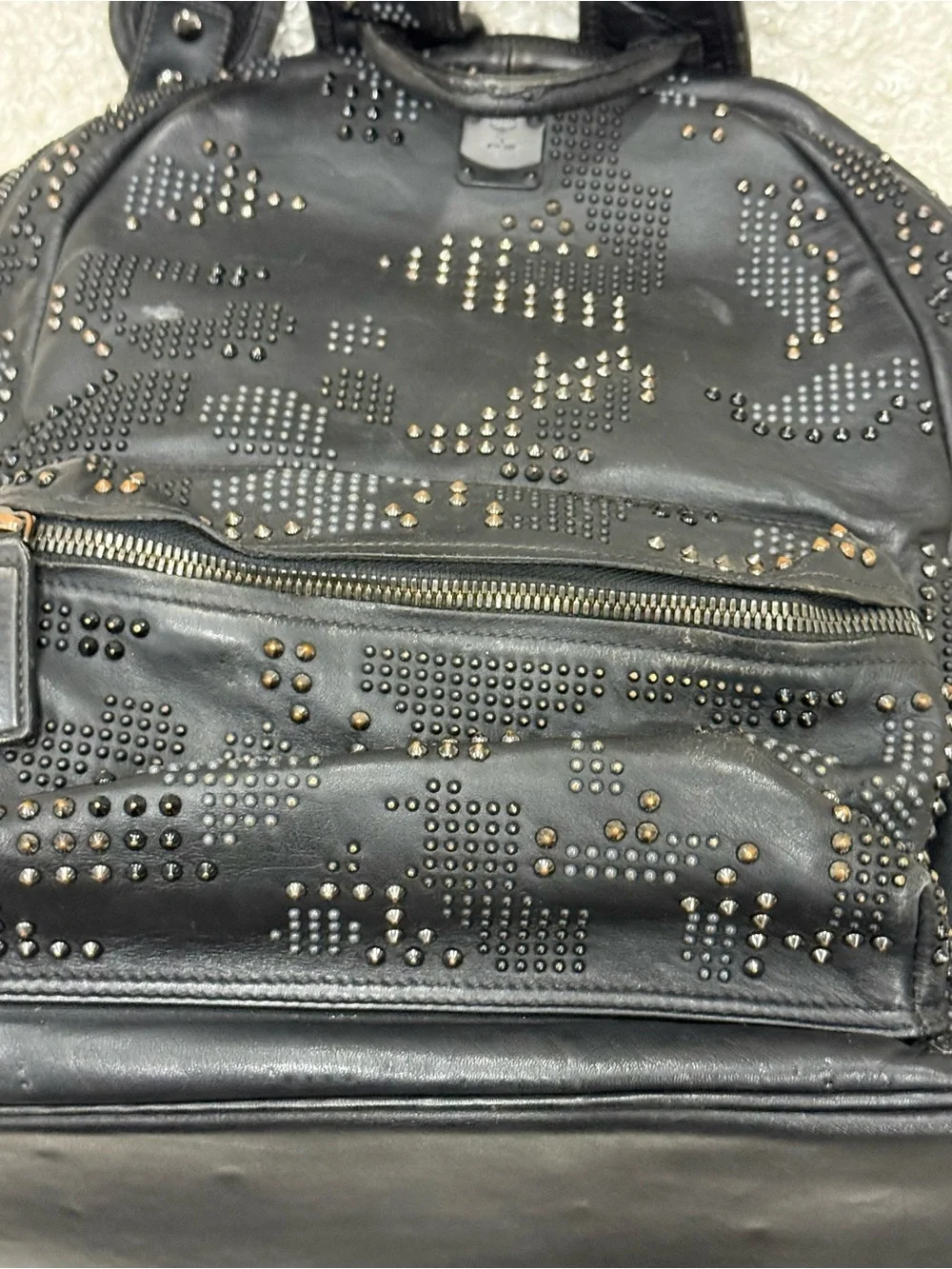 MCM Studded Stark Backpack Black